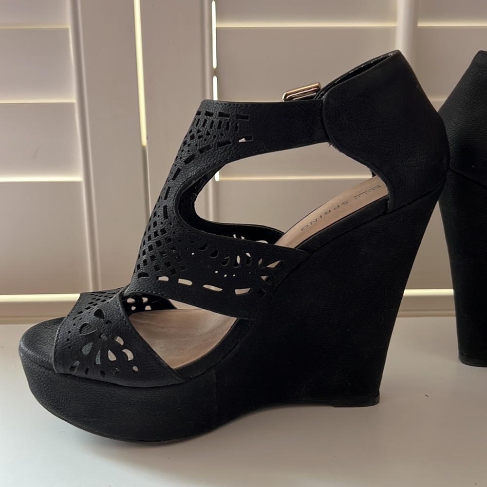 Call It Spring Black Wedges - Picture 5 of 6